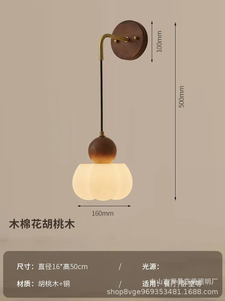 suspension lumineuse trois abatjour bois foncé blanc laiteux moderne minimaliste
