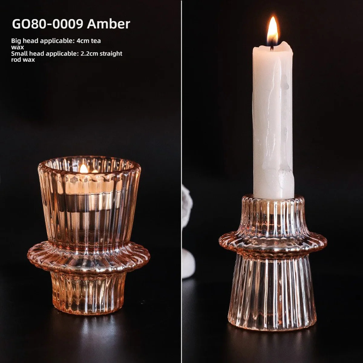 photophore verre transparent moderne bougies assorties rayures verticales décoration intérieure table élégant support