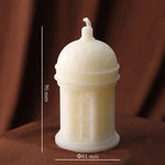 bougies aromathérapie blanches rayures architecturales classiques opaques İslam festival decoration