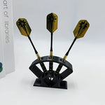 rangement fléchettes support fléchettes porte fléchettes moderne étoiles texturé 3d noir jaune salon jeux