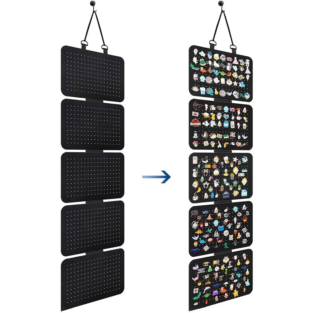 porte bijoux noir moderne perforé fixations clips amovible rangement organisation accessoires modeSuspension muriale