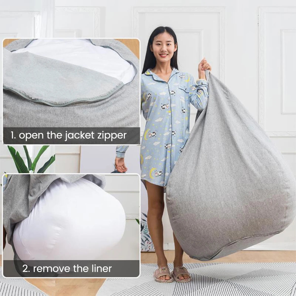 coussin canapé gris blanc housse anti salissure zippée machine lavable moderne printemps été