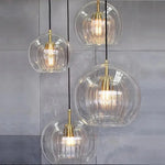 Lampe suspendue en verre design nordique verte