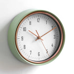 horloge murale moderne métal aiguille quartz bleu cuivre salon decoration