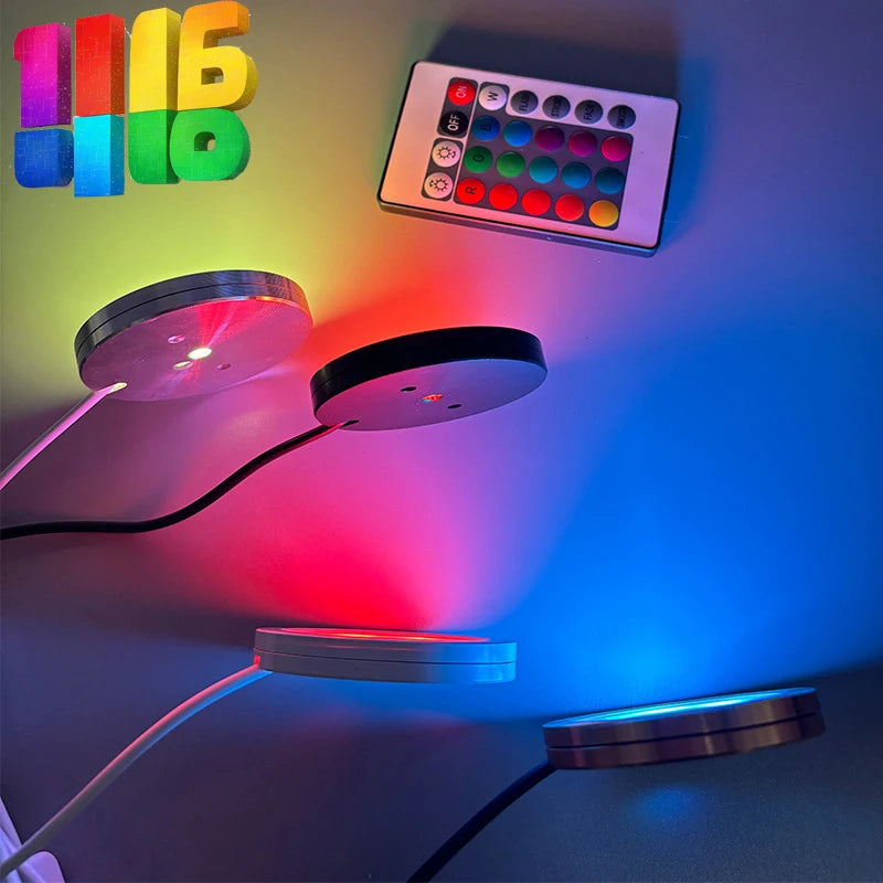 lampe led argent noir moderne télécommande adhésif 5v usb 3w