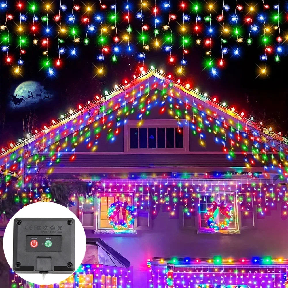 guirlande lumineuse multicolore led clips panneau solaire extérieur modernes décoration noël vacancesextérieur