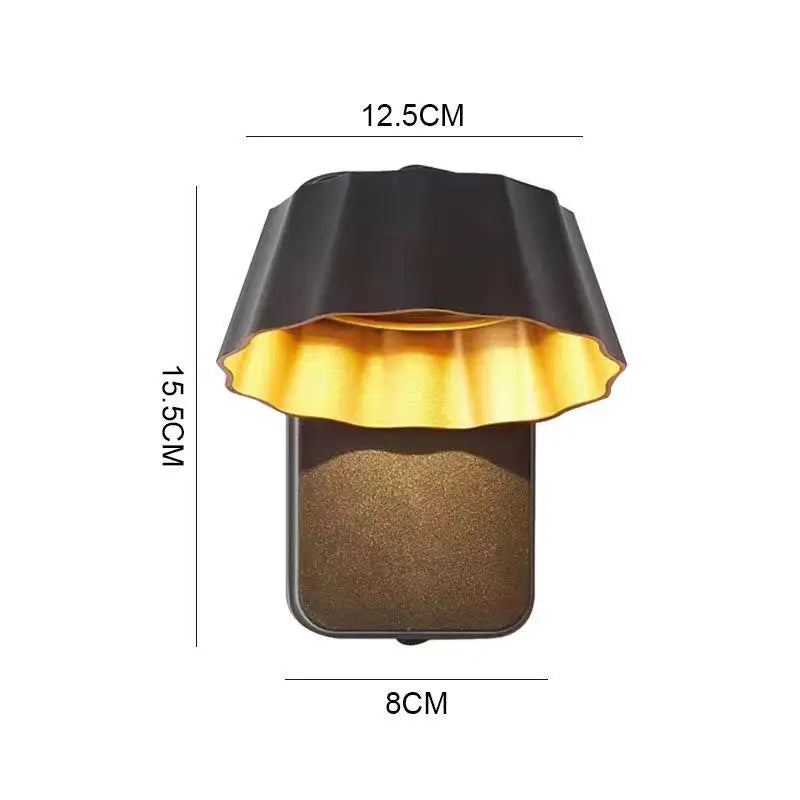 lampe murale moderne led noir doré blanc ip65 hydrofuge ondulée aluminium