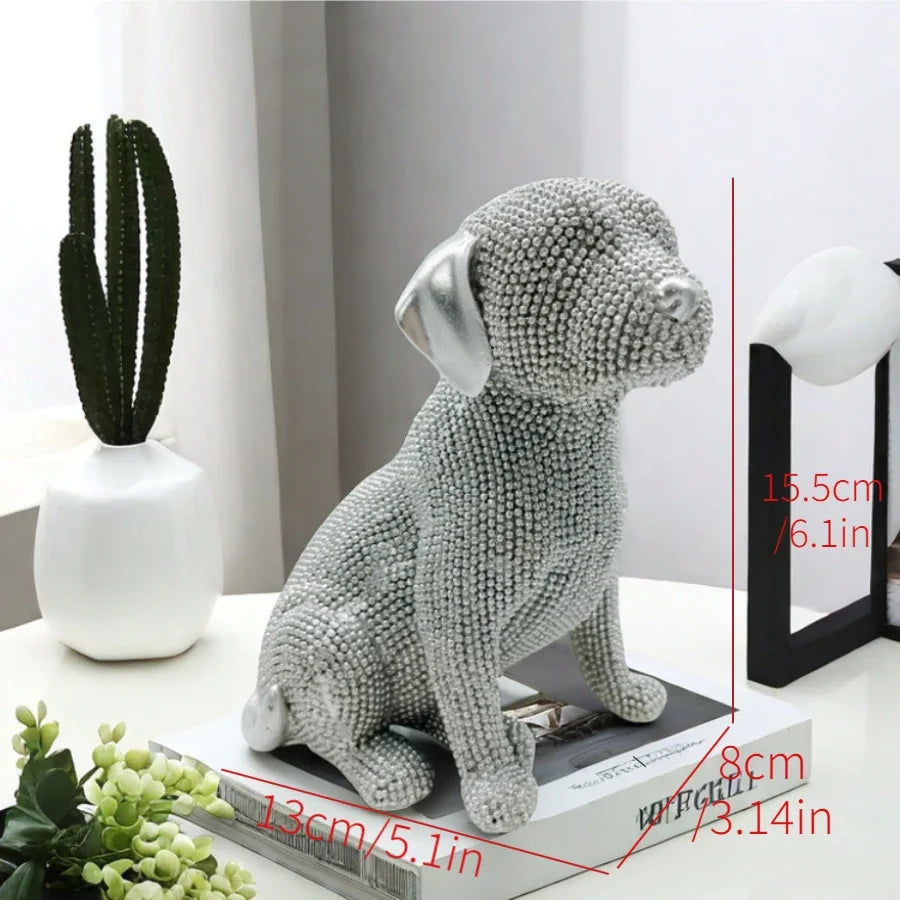 statues chiens or noir moderne décoration intérieure élégante collectible animaliaux