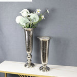 vase métal or argent texture hammered moderne décoration intérieure fleurs artificielles grande taille