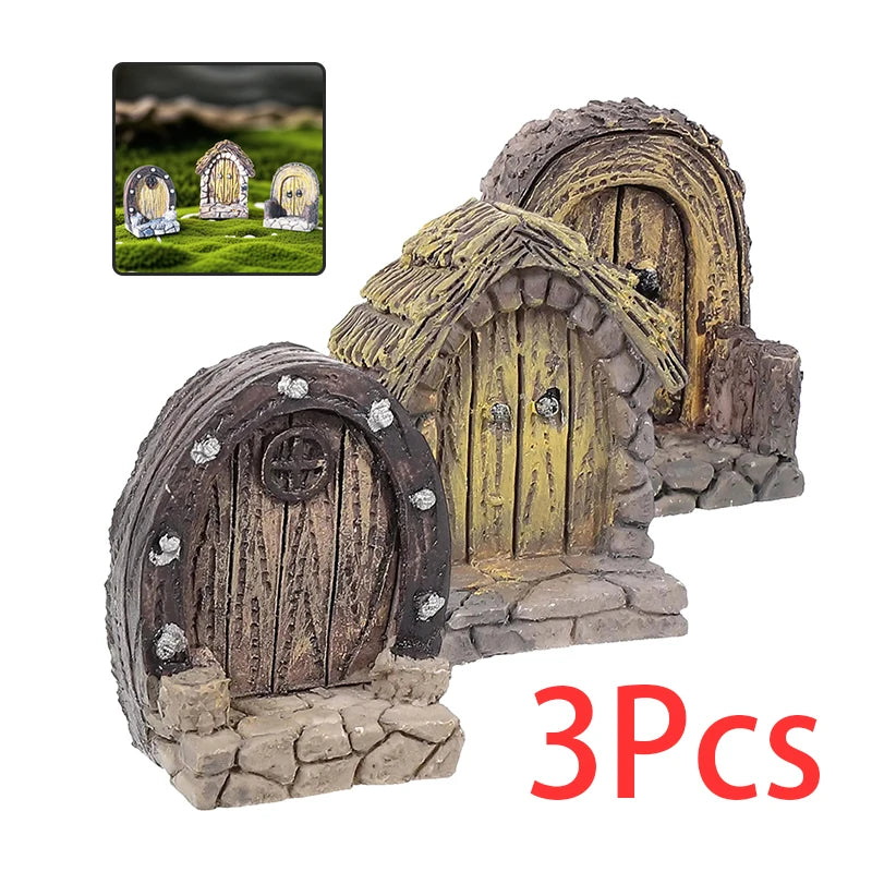 décoration murale rustique porte miniature bois poignées pierres décorative 4cm 35cm 2cm