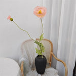 bouquet fleurs artificielles poppies blanc jaune rose decoration maison exterieur 105cm moderne