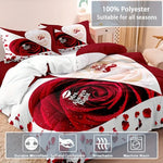 ensemble literie moderne rose blanc roses feuilles Mrs Always Right zipper caché corner ties