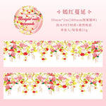 ruban adhésif décoratif floral romantique fleurs suspendues multicolore blanc rose violet vert rouge jaune