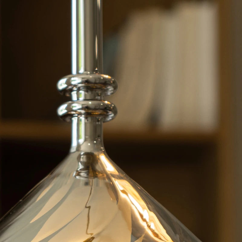 lampe suspendue verre texturé moderne minimaliste argenté transparent 3000k 4000k 6000k