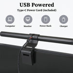 lampe led barre 30cm noir clips usb chargeur type moderne éclairage travail étude