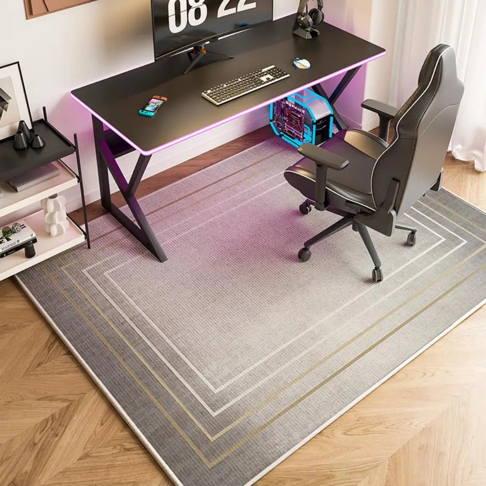 tapis salon chambre moderne gris rayures géométriques polyester antidérapant lavable confortable intérieur maison