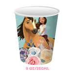 assiettes festives anniversaire dessin animé chevaux personnages papier coloré serviettes gobelets nappe tablecloth