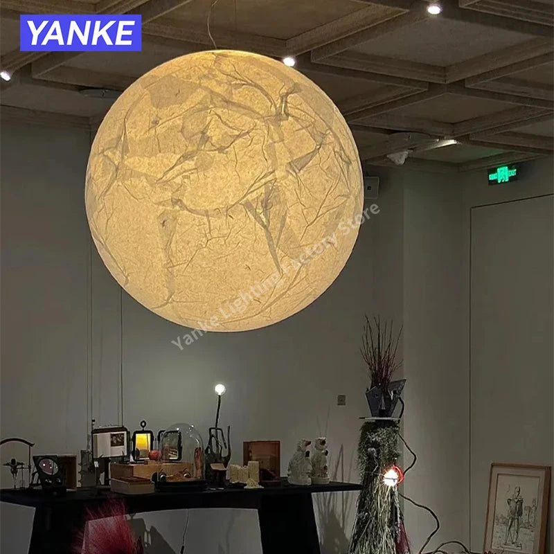 Suspension lumineuse moderne marbrée blanc beige câble suspendu 40cm 50cm 60cm 80cm LED 3000K