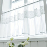 rideau blanc dentelle fine transparent classique polyester intérieur maison