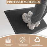 tapis sol antidérapant moderne noir marron bordure texturée structure tridimensionnelle minimaliste entrée porche