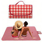 serviette pique nique carreaux rouge blanc moderne poignée amovible non toxique confortable léger plein