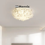 lampe suspension moderne blanc feuilles organique plaque led câbles télécommande