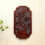 décoration murale traditionnelle gravure florale panneau bois ornements végétaux chinois classique intérieur