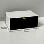 boîte rangement blanc noir tiroirs minimaliste moderne organisateur cosmétique multipurpose respectueux environnement