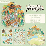 autocollants cartoon scènes miniatures animaux paysages multicolores opaques détaillés enfants