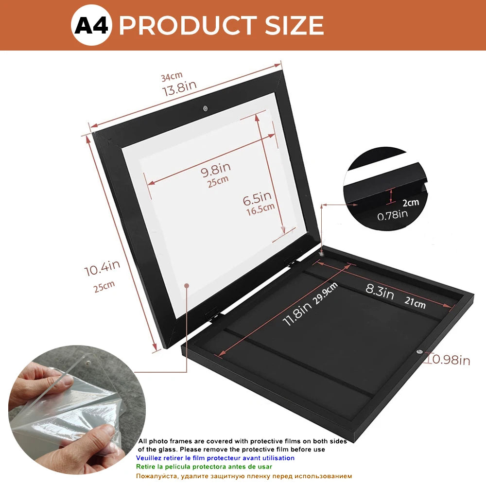 cadre photo moderne noir rectangle traceless nail a4 acrylique mat instructions