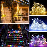 guirlande lumineuse led blanc multicolore fil cuivre controle remote modes decoration intérieure extérieure festive