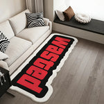 tapis blanc lettres wasted moderne bordure ondulée polyester antidérapant intérieur extérieur chambre salon