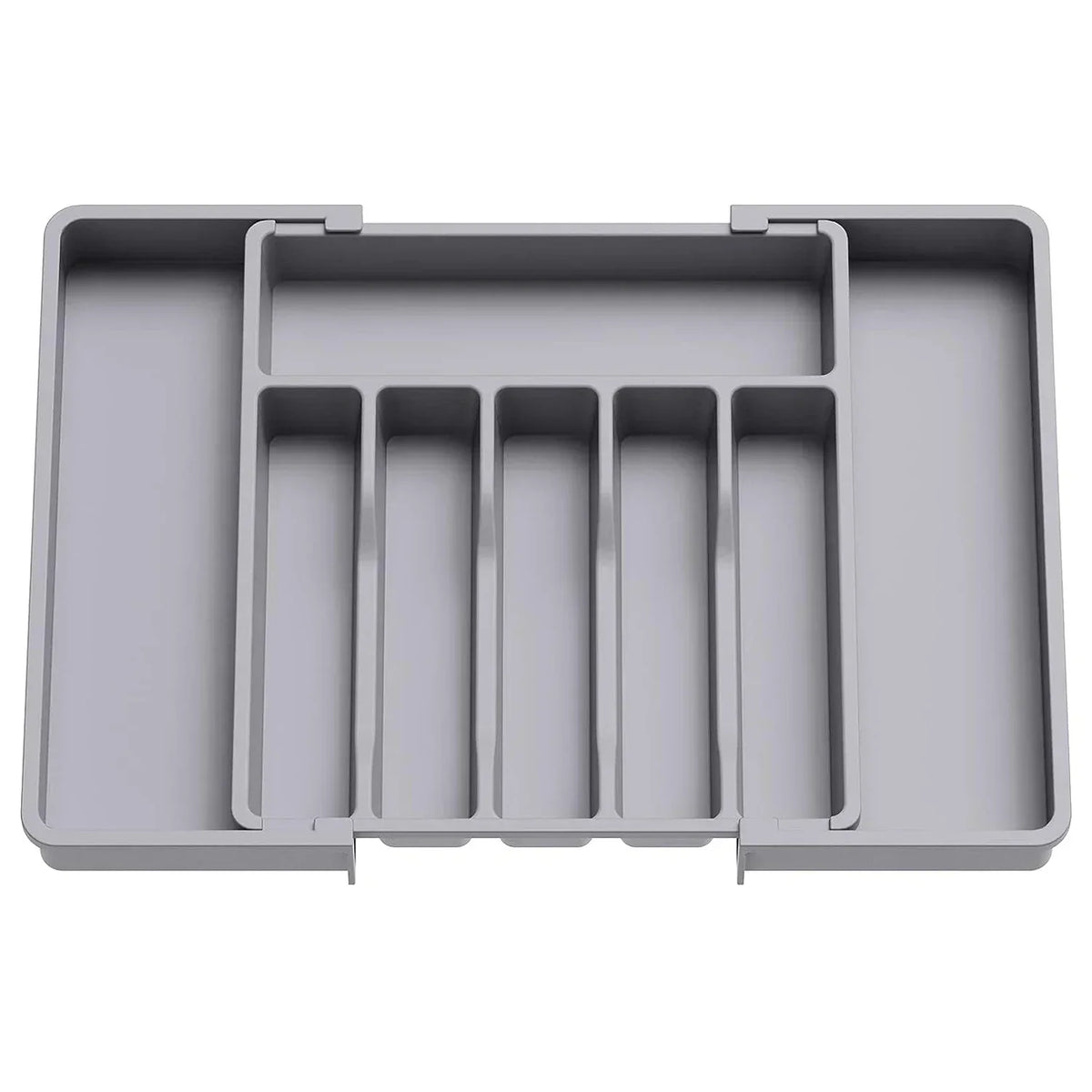 rangement tiroir cuisine gris moderne pliable fourchette cuillère couteau spatule