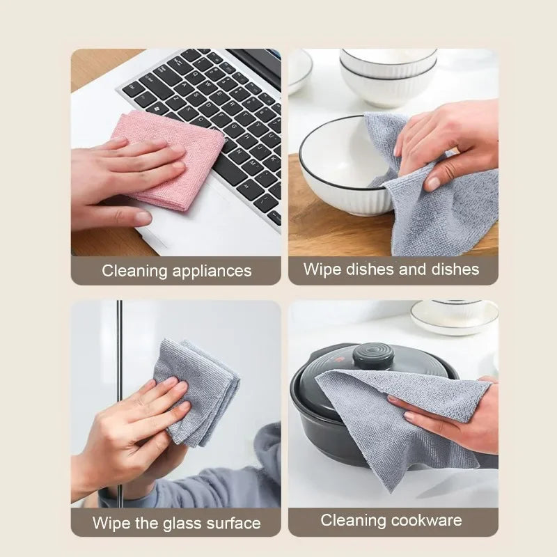 serviettes microfibre gris vert rose boîte 60 pièces nettoyage moderne cuisine maison