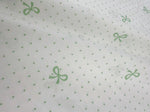 tissu popeline coton biodegradable 160x50cm moderne rayures diagonales points nœuds blanc bleu rose vert