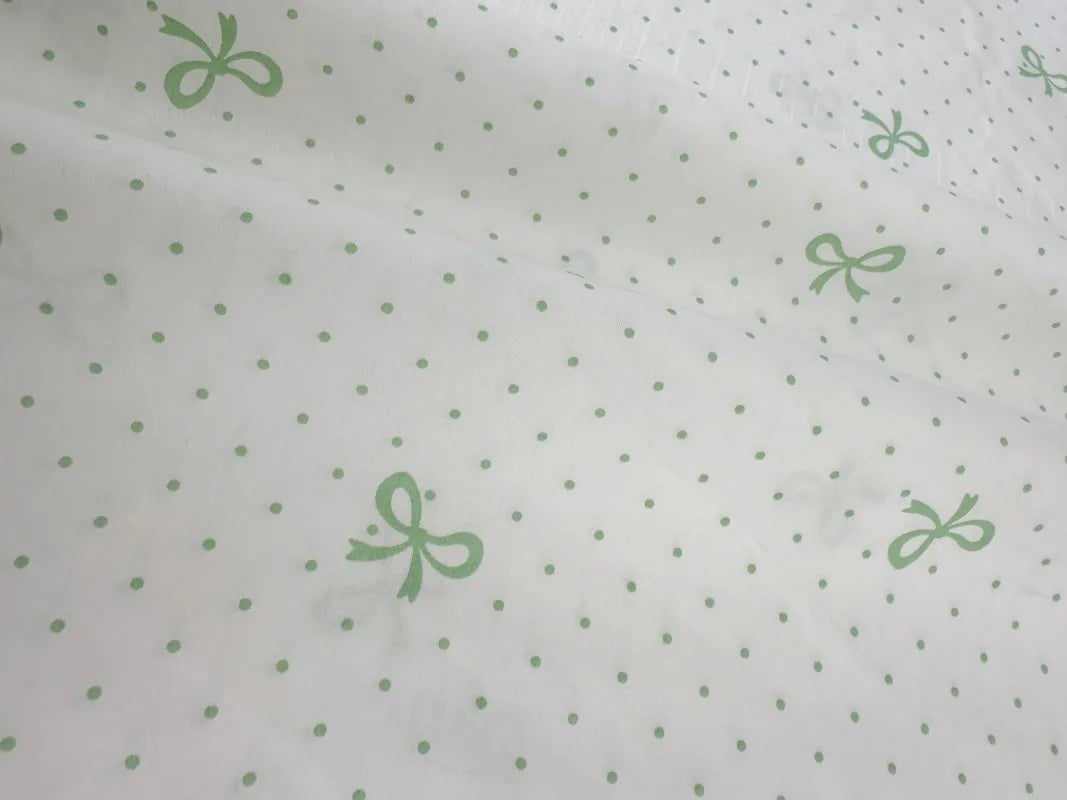 tissu popeline coton biodegradable 160x50cm moderne rayures diagonales points nœuds blanc bleu rose vert