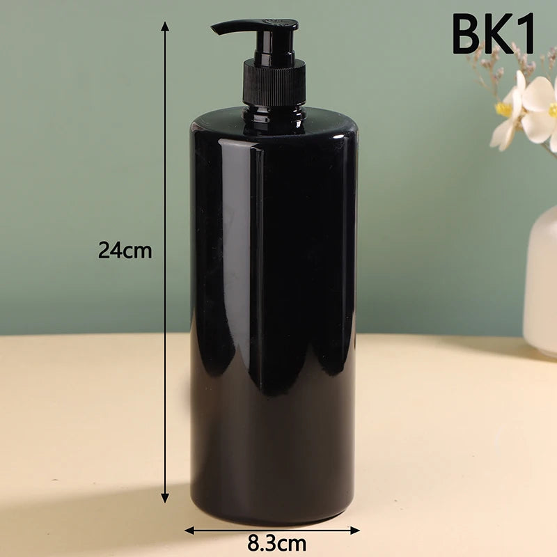 flacons cosmétiques pompe blanc noir moderne minimaliste 24cm 8.3cm rechargeable 1000ml
