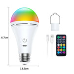 ampoule led rechargeable usb blanc touch control moderne e27 rgb minimaliste