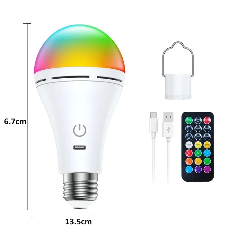 ampoule led rechargeable usb blanc touch control moderne e27 rgb minimaliste
