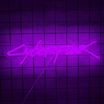 néon lumineux cyberpunk game zone texte abstrait vert bleu jaune rose violet moderne