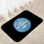tapis moderne graphique logo mr zogs sex wax noir orange bleu rose vert