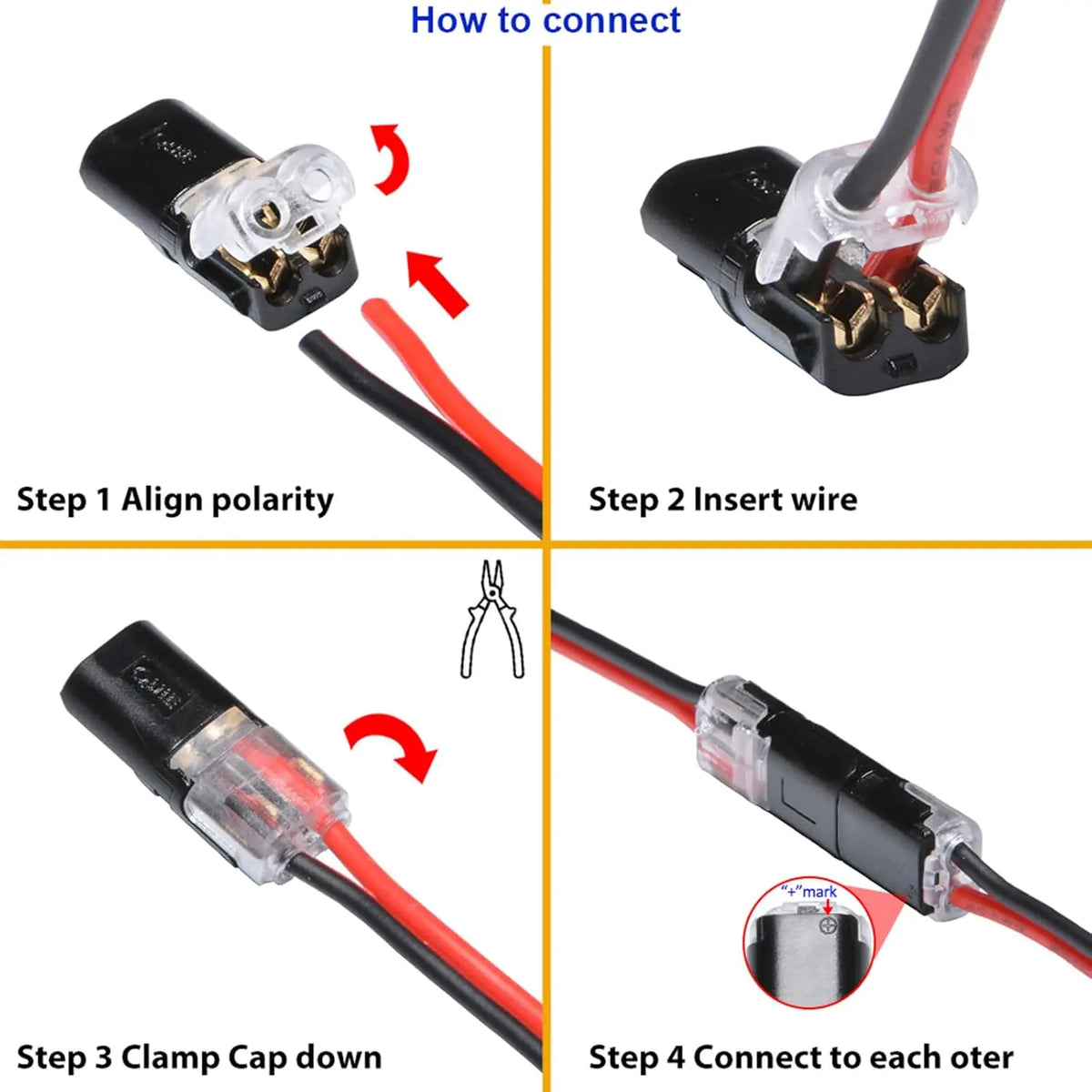 connecteurs câble noir transparent rondelles métalliques pratique led 20pcs 30pcs 40pcs 50pcs