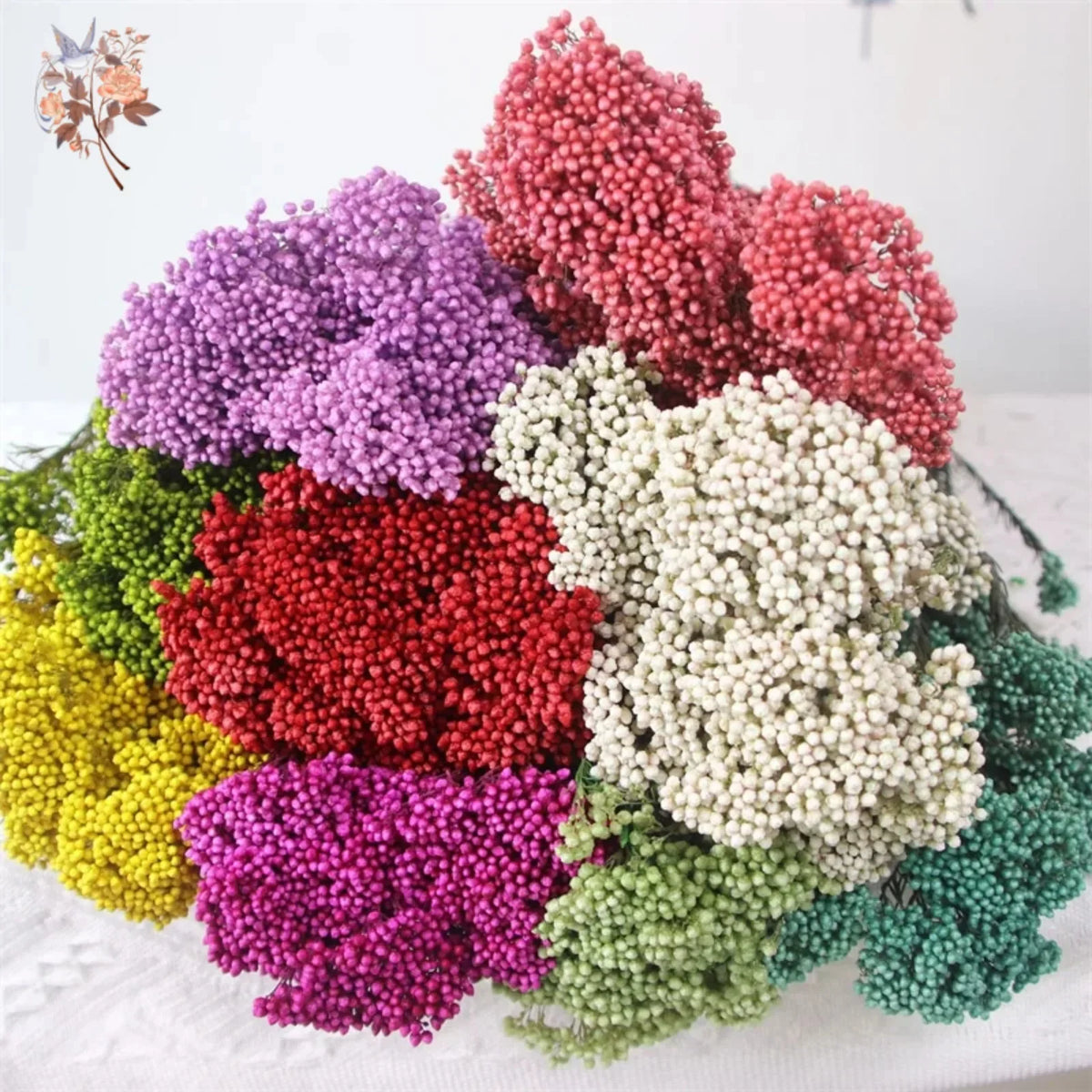 bouquet fleurs séchées violet rose naturel décoration intérieur anniversaire mariage