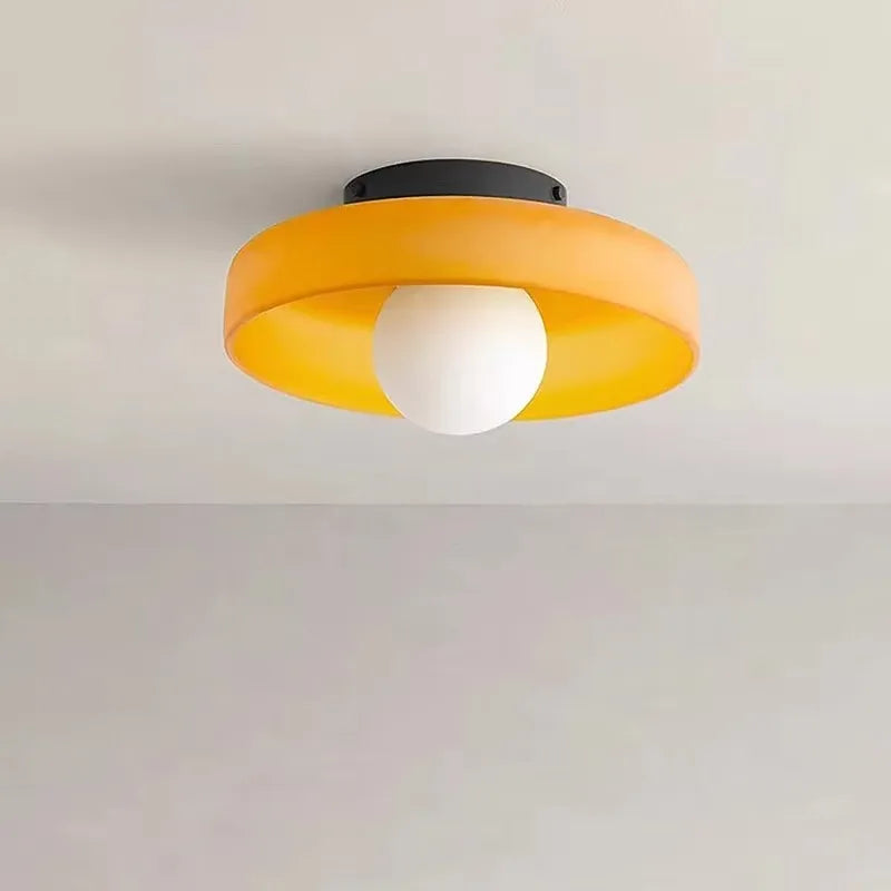 lampe led moderne vert jaune noir blanche adhésive rond lisse opaques chambre salon