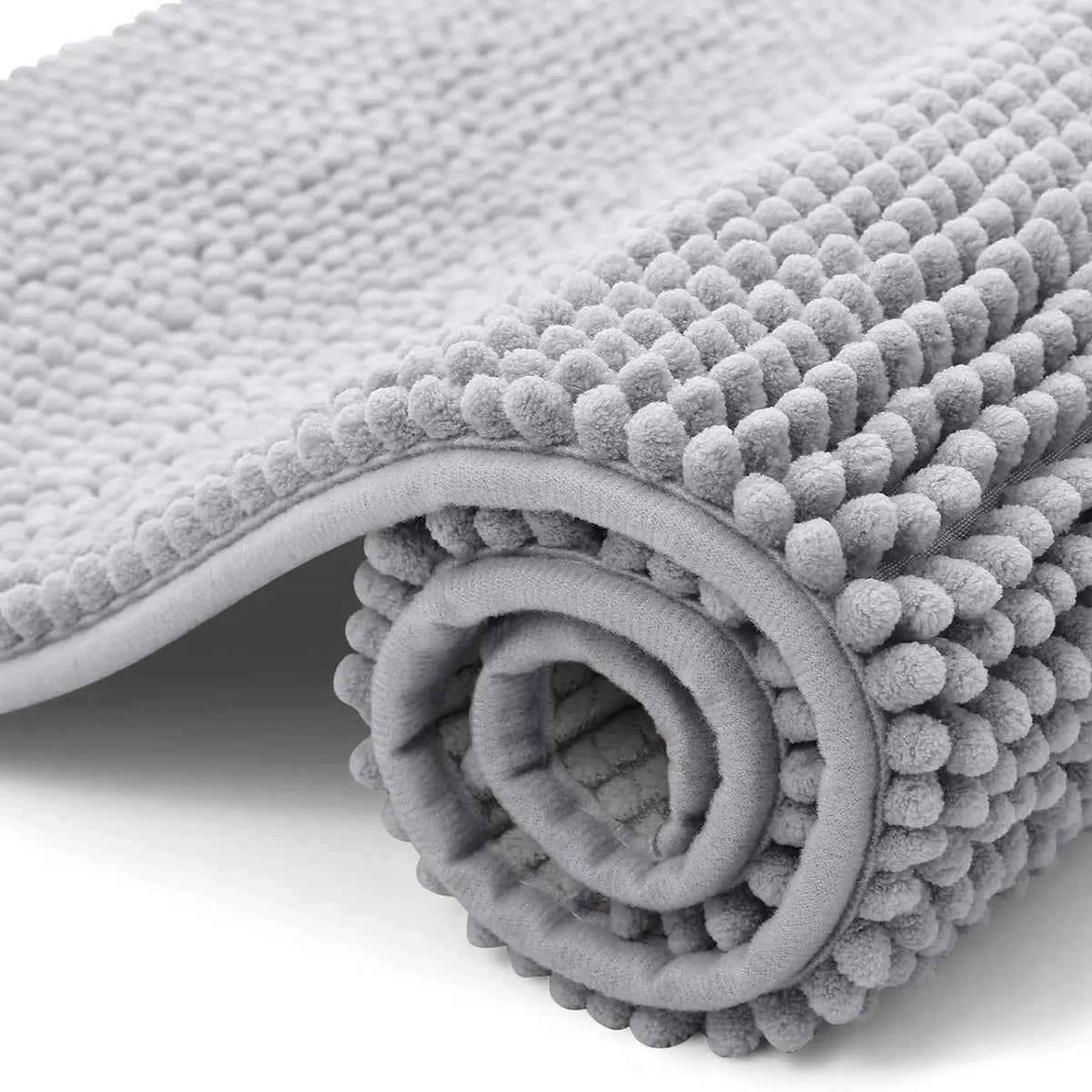 tapis bain microfibre gris clair moderne antidérapant absorbant large salon chambre