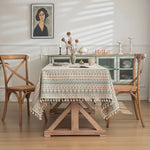 Nappe table géométrique multicolore boho chic imperméable extérieur intérieur festive 140x180cm
