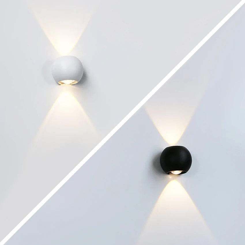 Lampe murale LED moderne sphérique blanc noir 249 2000 lumens 85 265V
