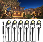 spots lumineux paysage ip65 moderne 12v led pack noir étanche transformer