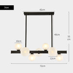 suspension lumineuse moderne boules translucides or blanc ampoules led 12 têtes cuivre