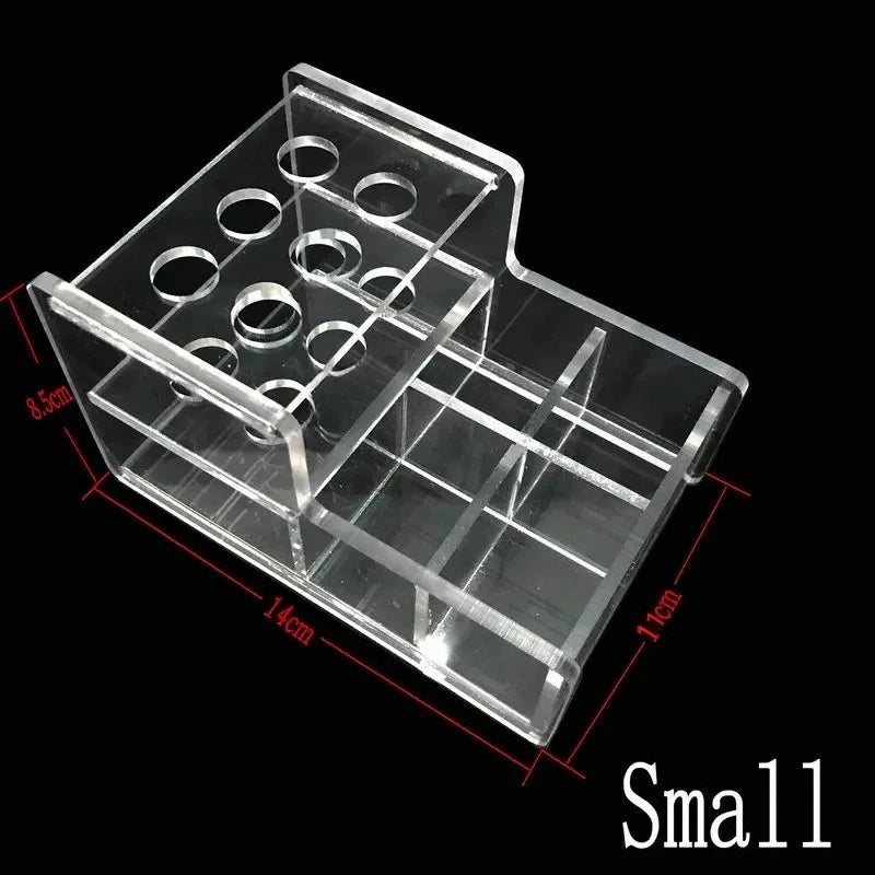 organisateur transparent violet seringues flacons bâtonnets coton moderne utilitaire stockage professionnel cosmétique